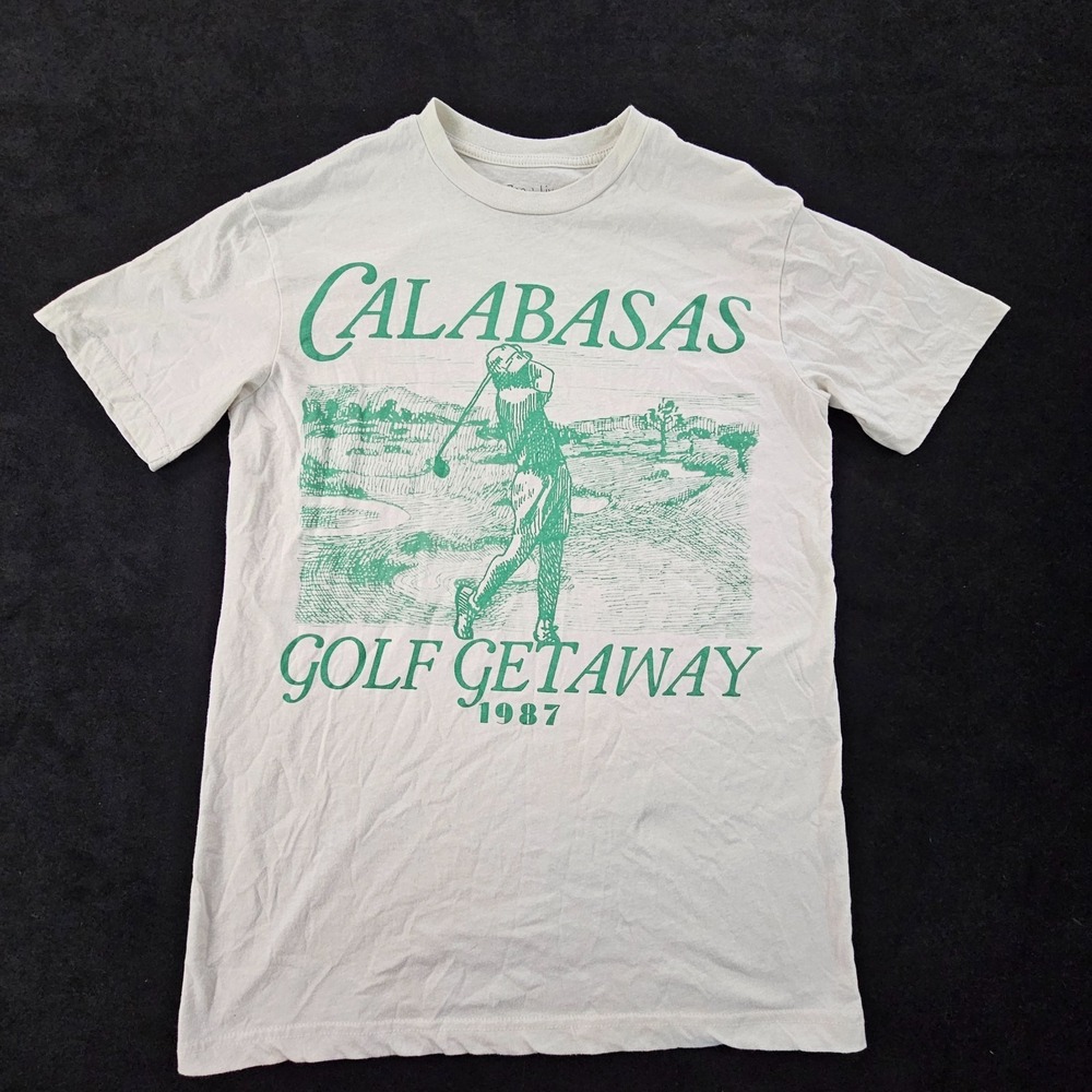 Calabasas Golf Getaway 1987 Beige Short Sleeve Cotton Blend T-Shirt Adult XS